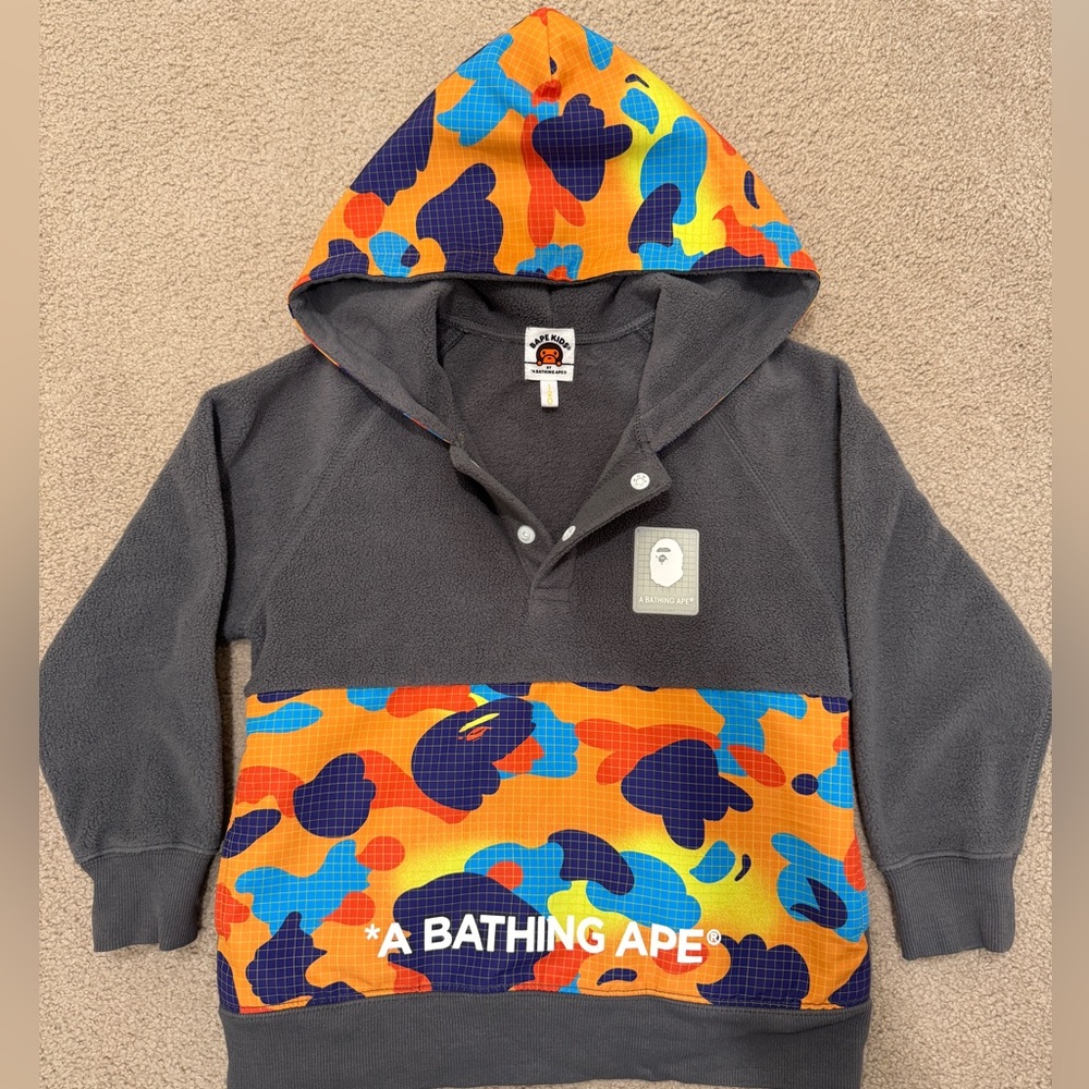 A Bathing Ape Grid Camo Half Snap Fleece